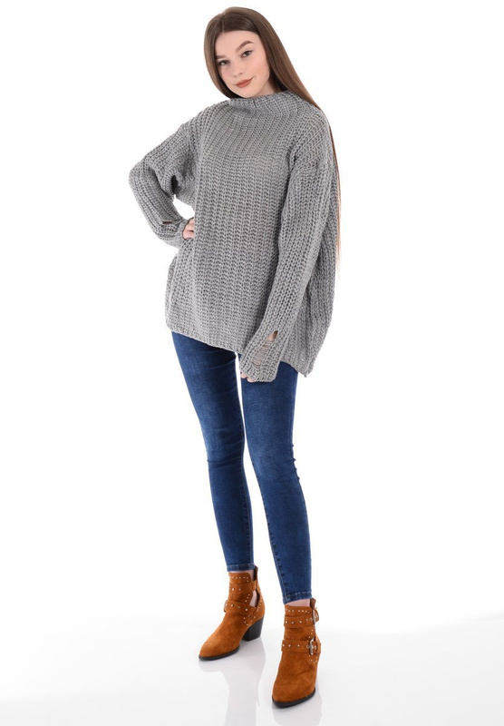 Damski Sweter Oversize Szary