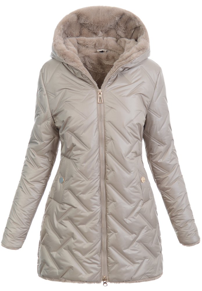 Damska Kurtka Zimowa Malina Beżowa