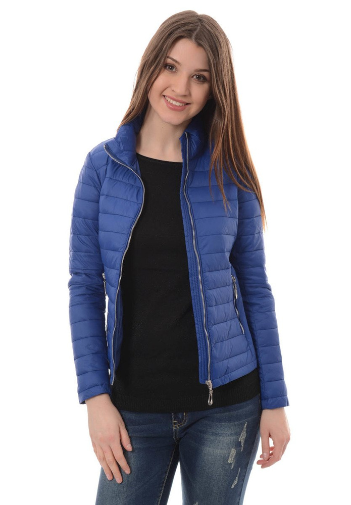 Damska Wiosenna Kurtka Niebieska