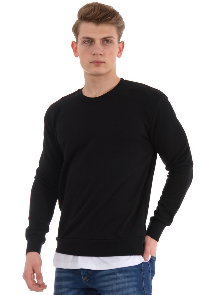 Męska Bluza Bez Kaptura Czarna