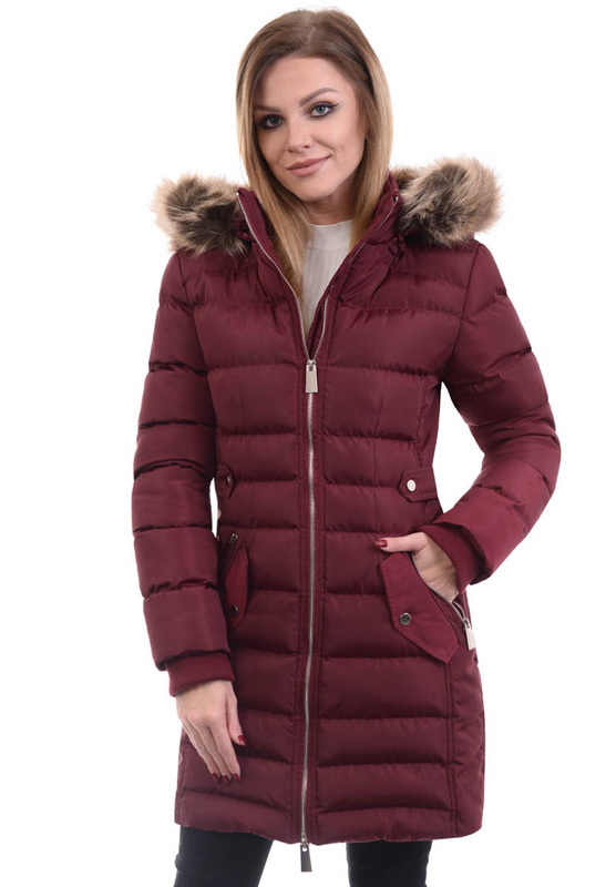 Damska Ortalionowa Kurtka Letycja Bordowa
