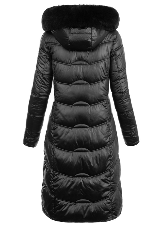 Damska Długa Kurtka Pikowana Stella Czarna