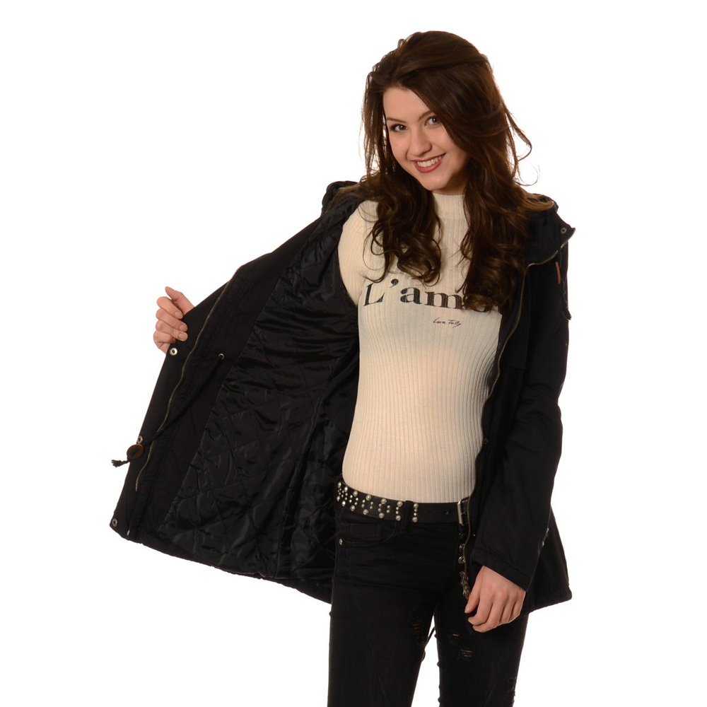 Kurtka Parka Wiosenna Czarna