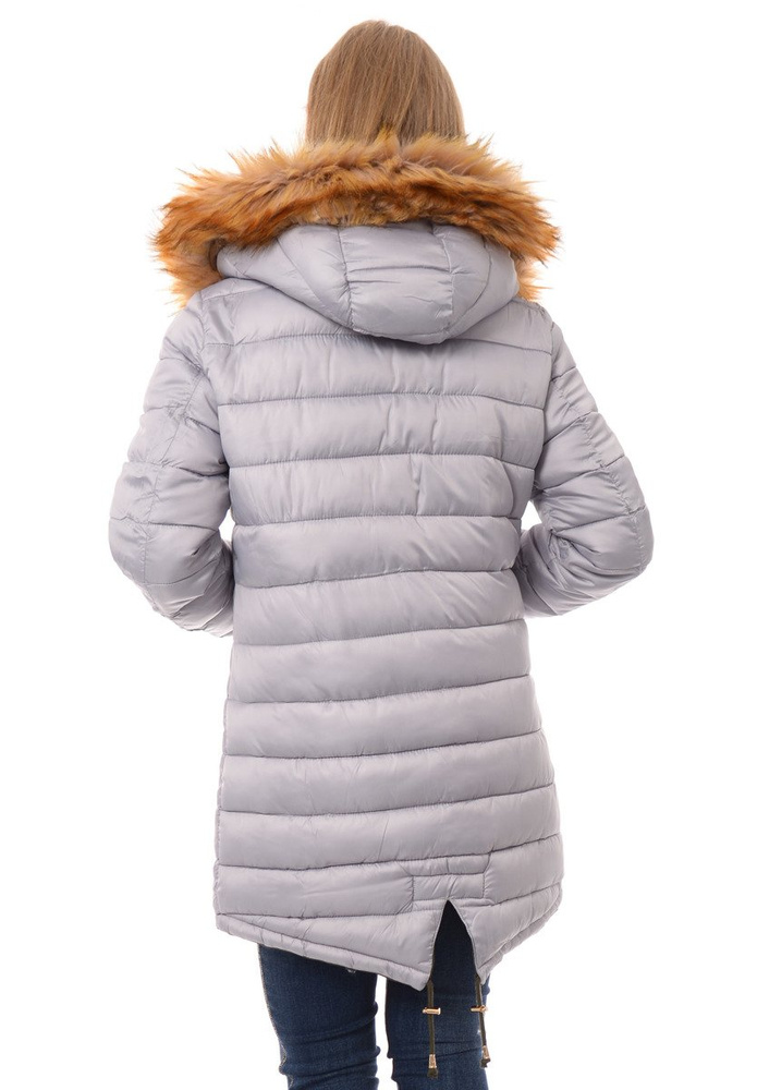 Dwustronna Zimowa Kurtka Marlena Khaki Szara