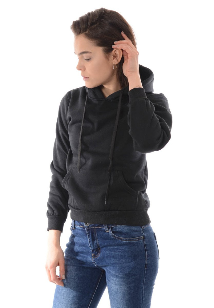 Damska Bluza Bawełniana Z Kapturem Czarna