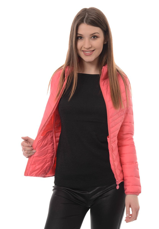 Damska Wiosenna Kurtka Różowa