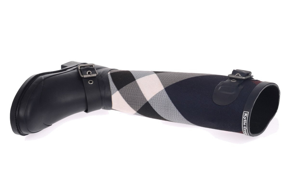 Damskie Kalosze Kylie Zmysłowa Krata Granatowe