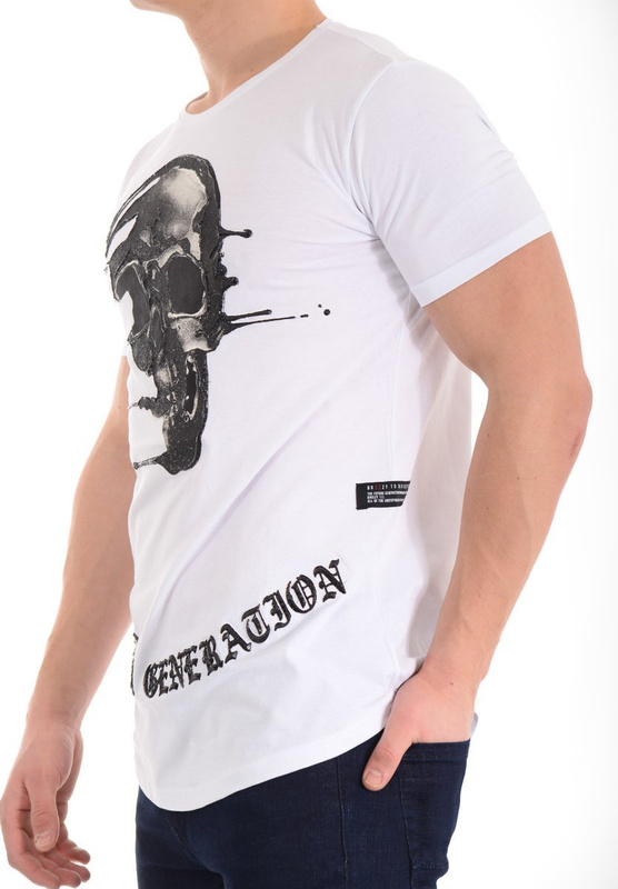 Męska Koszulka T-Shirt Nadruk Biały