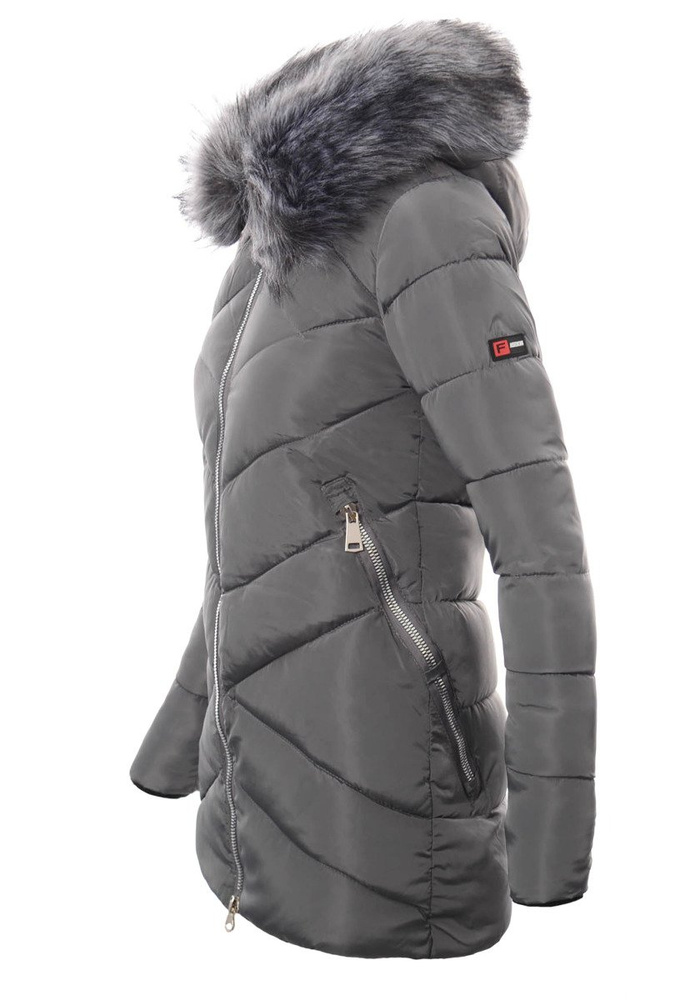 Damska Zimowa Kurtka Ortalionowa Szara