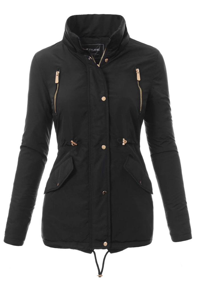 Damska Kurtka Parka Ortalionowa Wiosenna Ania Czarna