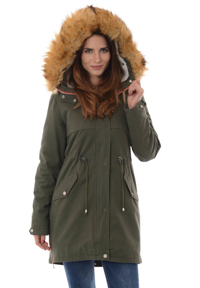 Damska Kurtka Parka Zimowa 2w1 Nataly Zielona