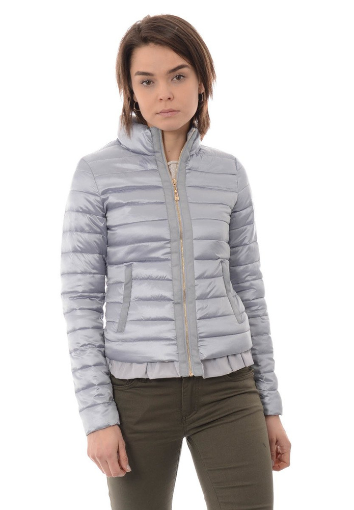 Damska Wiosenna Kurtka Srebrna
