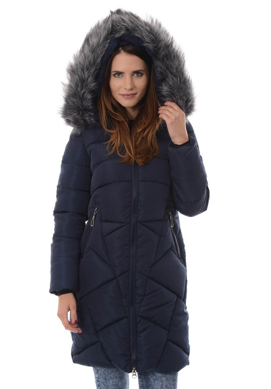 Damska Zimowa Kurtka Ortalionowa Florencja Granatowa