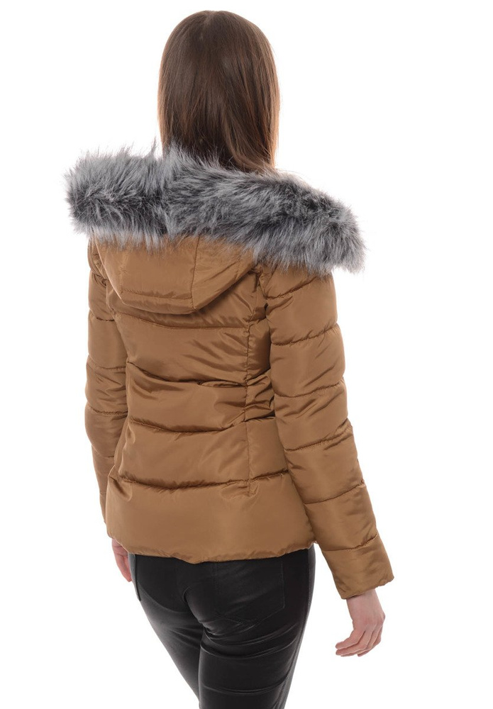 Damska Zimowa Kurtka Ortalionowa Brązowa