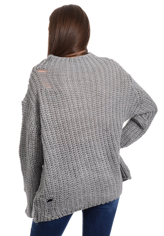 Damski Sweter Oversize Szary