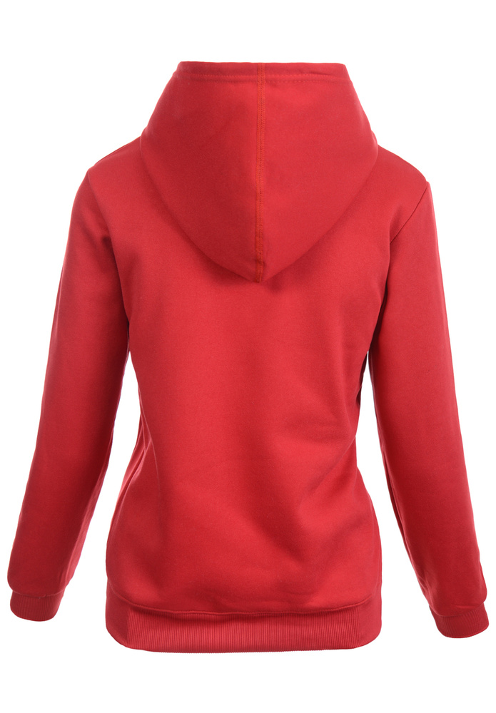 Damska Bluza Z Kapturem Kangurka Czerwona