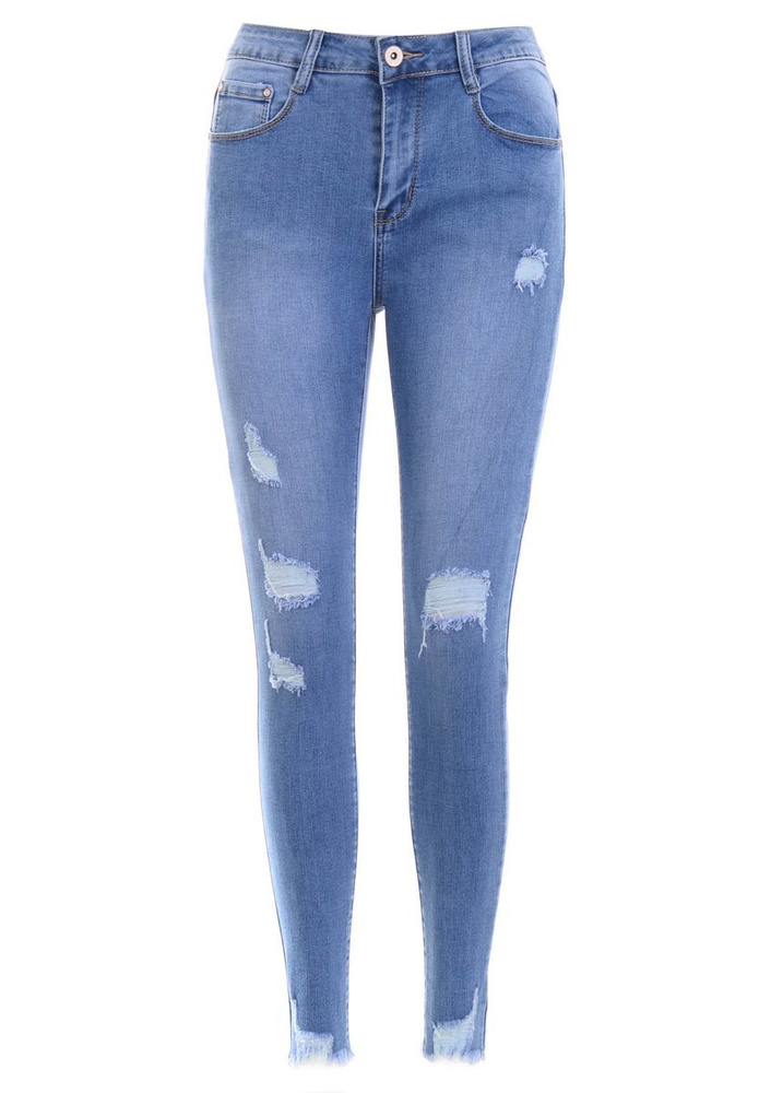 Damskie Spodnie Jeansowe Niebieskie