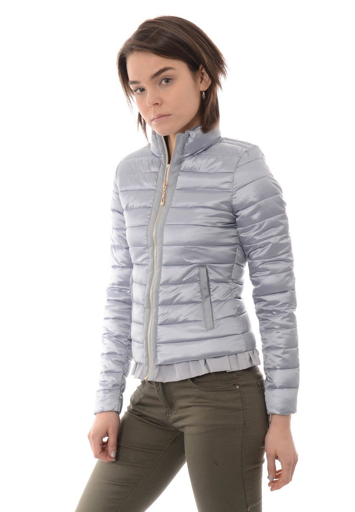 Damska Wiosenna Kurtka Srebrna