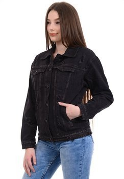 Damska Jeansowa Kurtka Hanna Czarna