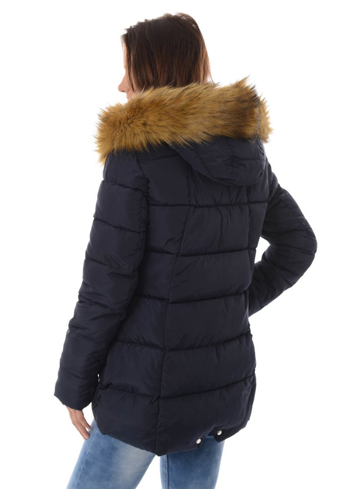 Damska Zimowa Kurtka Ortalionowa Granatowa