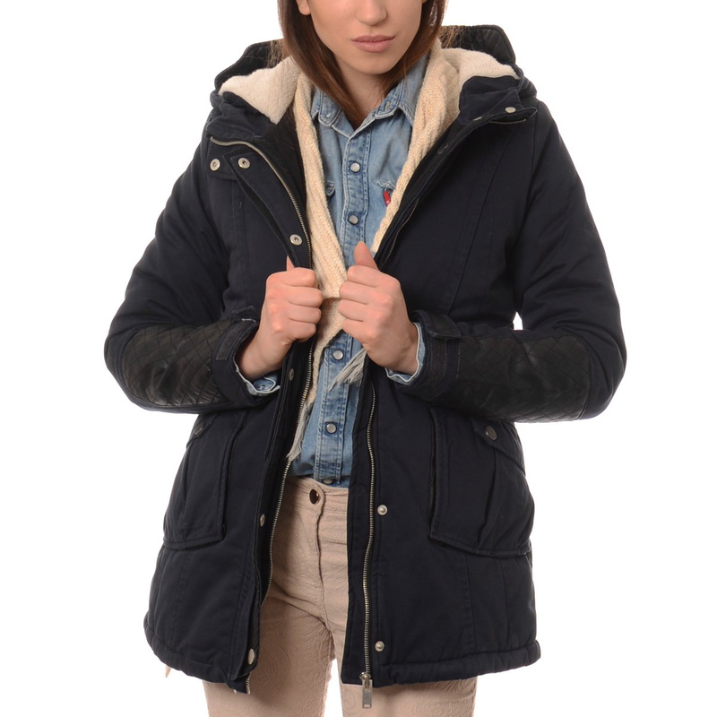 Damska Zimowa Parka Kurtka Granatowa (591)