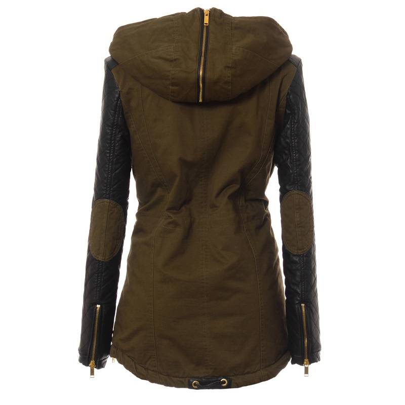 Damska Zimowa Parka Kurtka Oliwkowa (589)