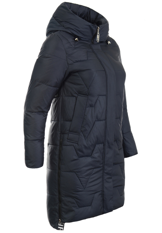Damska Kurtka Pikowana Długa Erika Granatowa