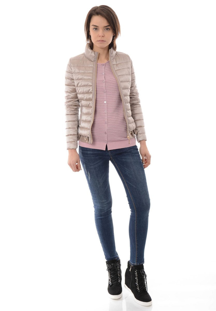 Damska Wiosenna Kurtka Beżowa