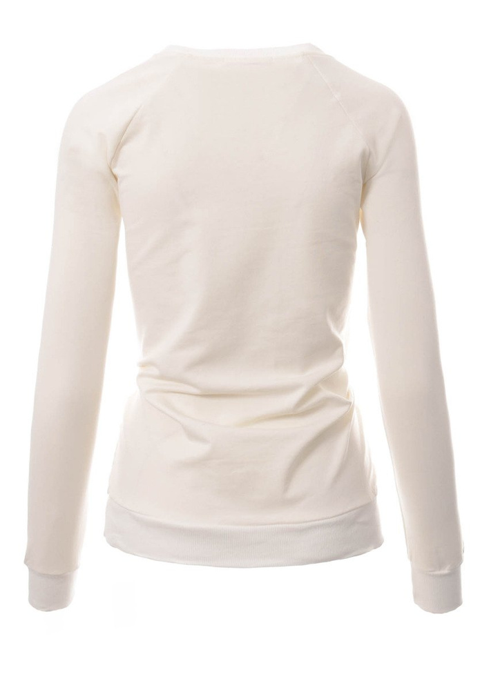 Damska Bluza Bawełniana Nadruk Queen Ecru