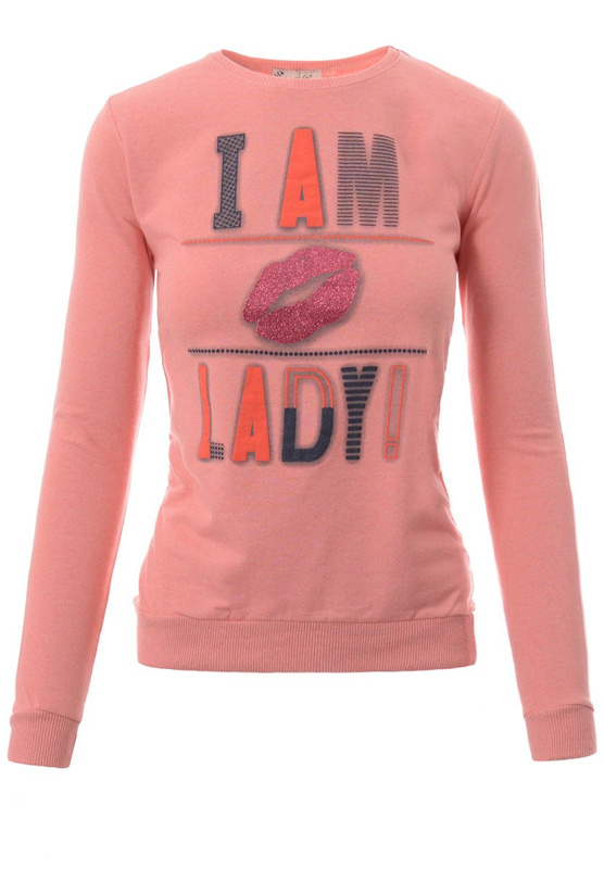 Damska Bluza Bawełniana Nadruk I AM LADY Różowa