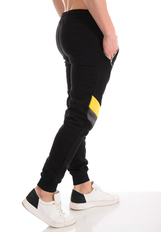 Męskie Spodnie Dresowe Bawełniane Czarne