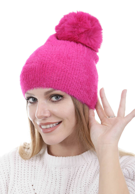 Damska Czapka W Kolorze Fuksji