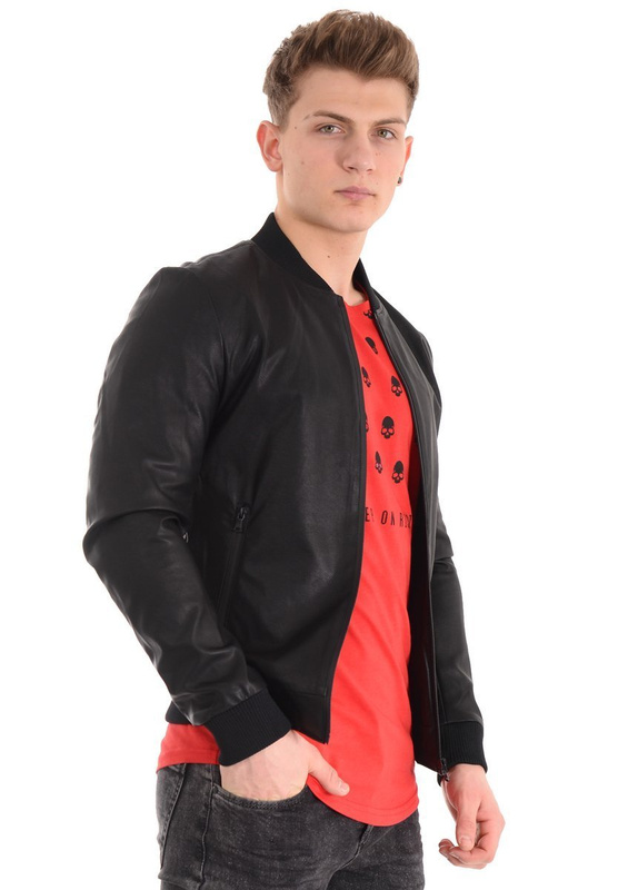 Kurtka Męska Skórzana Czarna