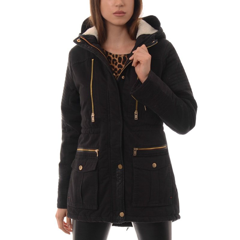 Damska Kurtka Parka Zimowa Czarna