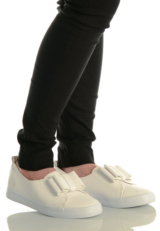 Trampki Slip On Platforma Białe