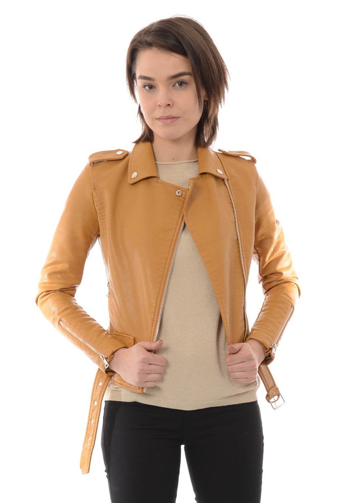 Damska Kurtka Ramoneska Gabi Camel