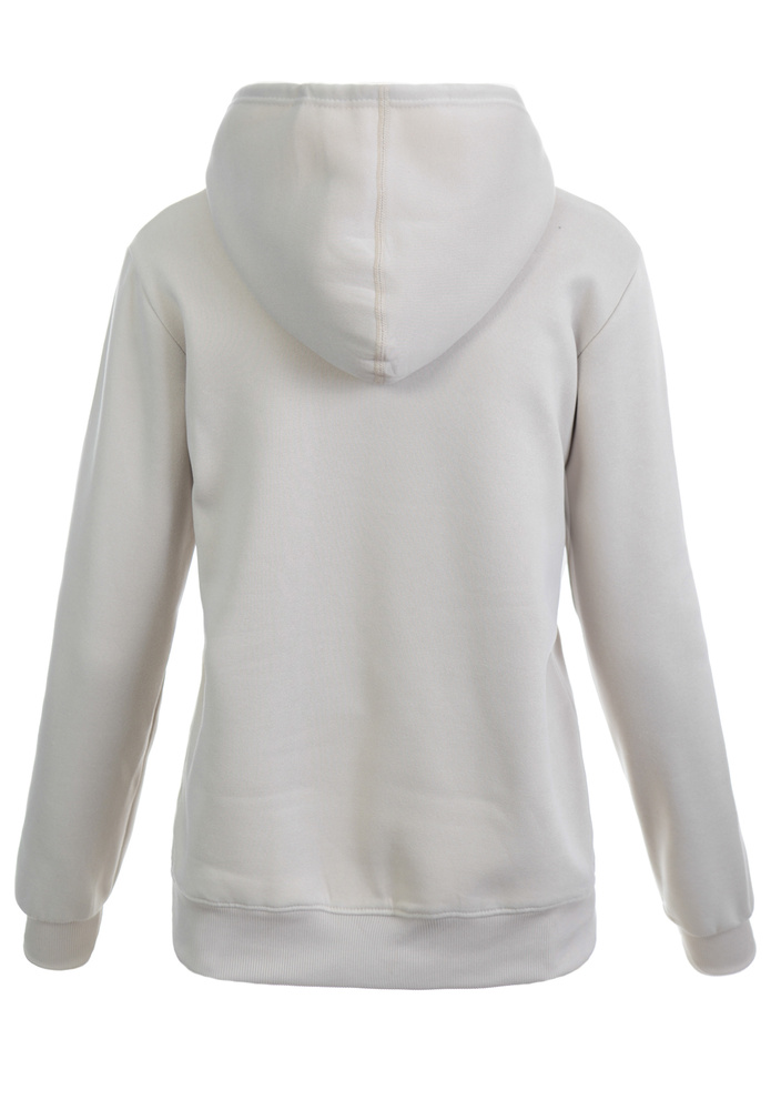 Damska Bluza Z Kapturem Kangurka Beżowa