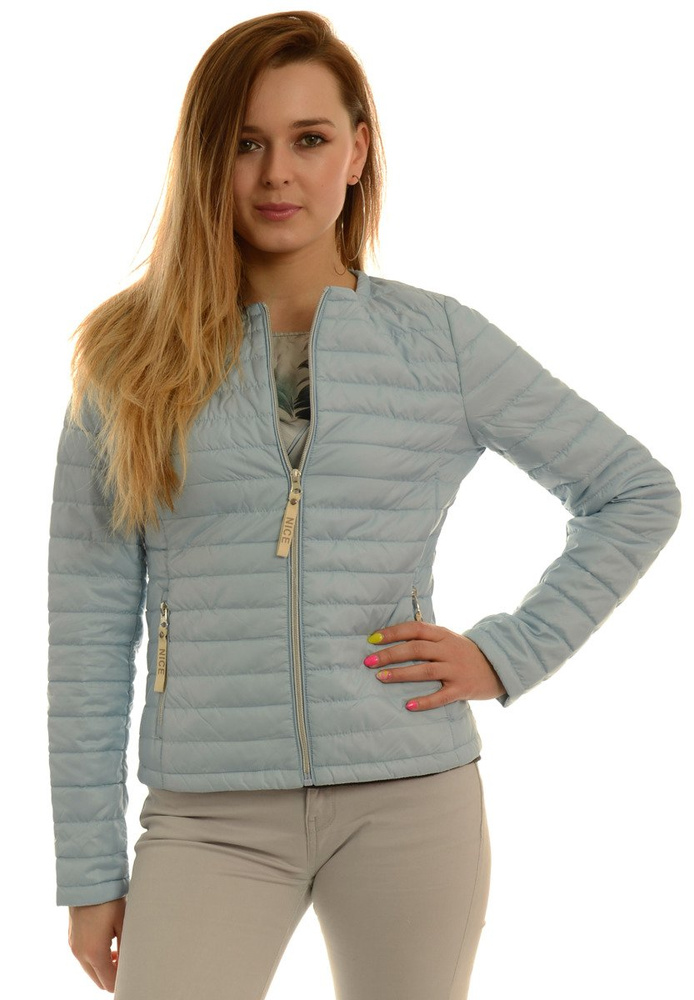 Damska Jesienna Wiosenna Kurtka Ortalionowa Błękitna