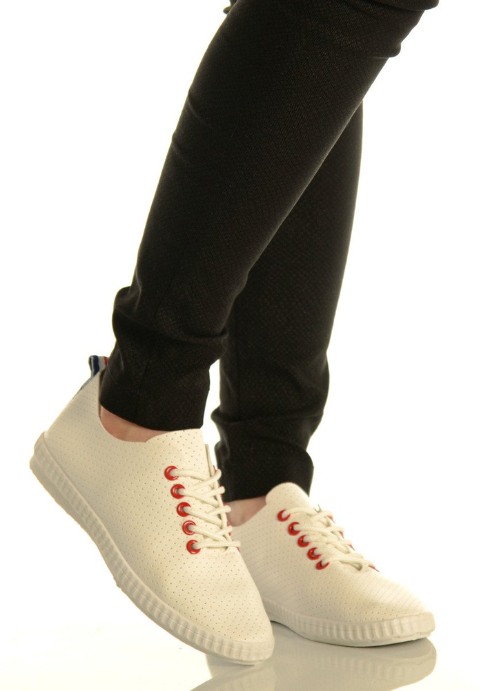 Damskie Trampki Tenisówki Karla Biało Czerwone