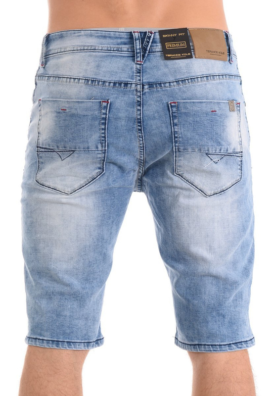 Męskie Spodenki Jeansowe Niebieskie