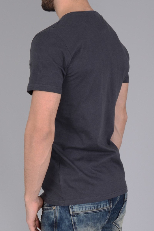 Męska Koszulka T-shirt Nadruk Grafitowa