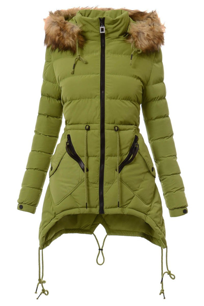Damska Zimowa Kurtka Ortalionowa Jasno Zielona