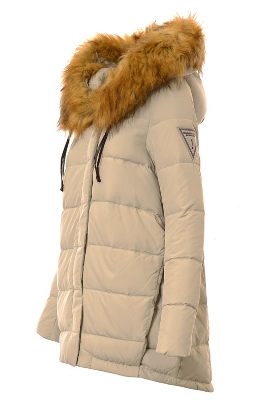 Puchowa Damska Kurtka Zimowa Ginny Szaro Pistacjowa