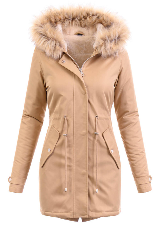 Damska Kurtka Zimowa Parka Aleksandra Beżowa