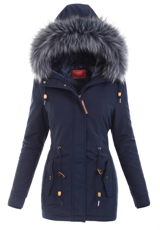 Damska Kurtka Zimowa Parka Agata Granatowa