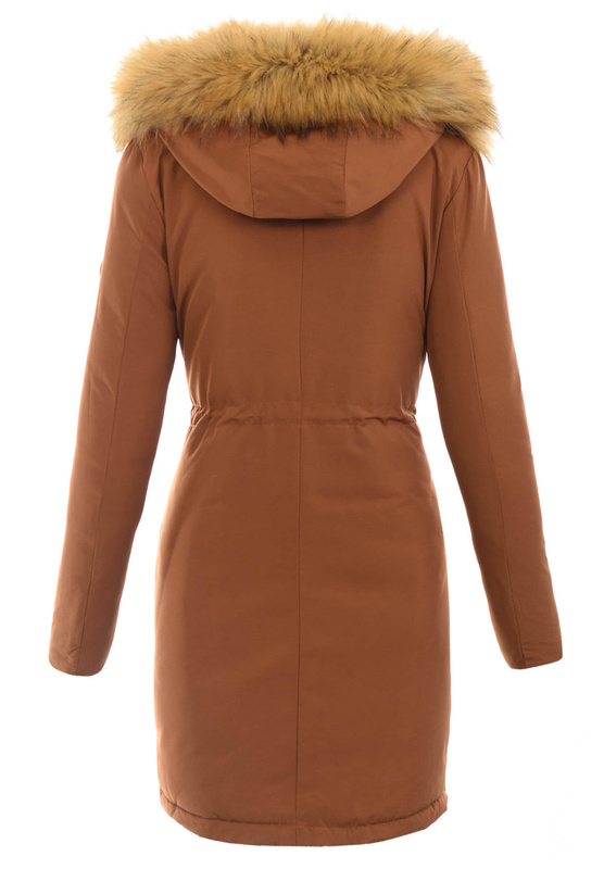 Damska Dwustronna Ortalionowa Kurtka Parka Gryzelda Brązowo Czarna