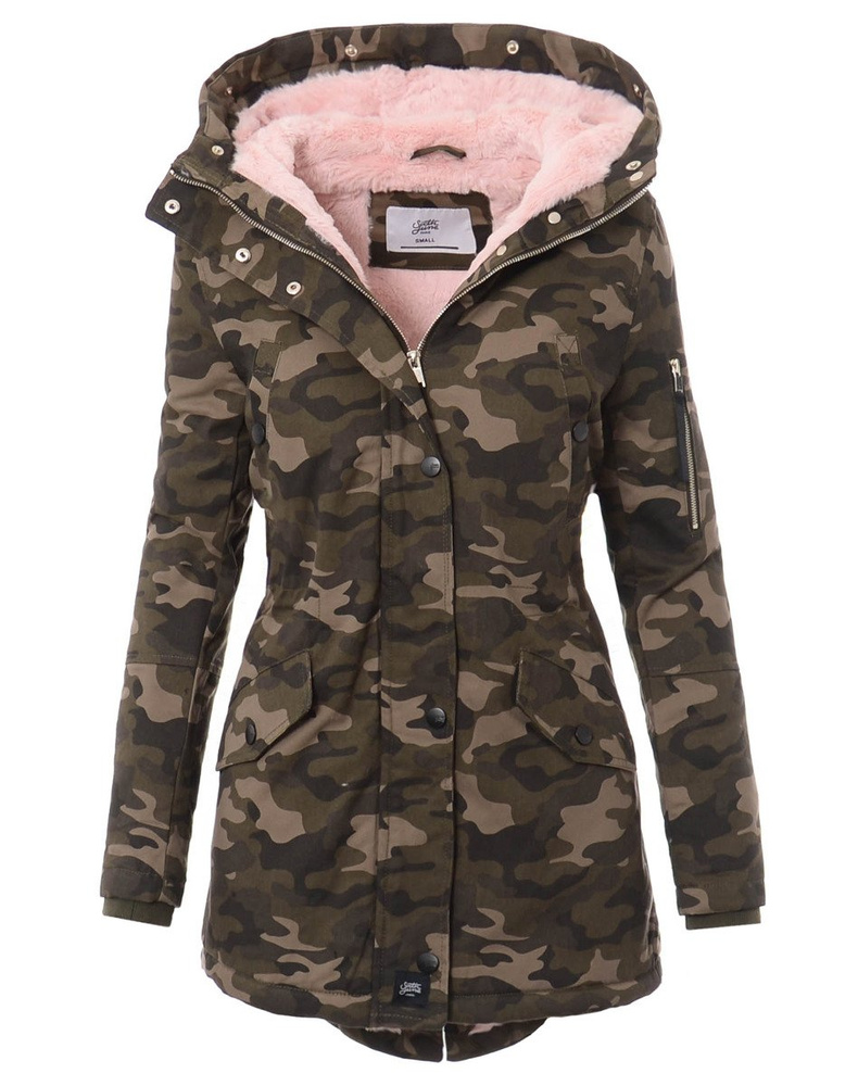 Kurtka Parka Jula Moro Z Różowym Futrem