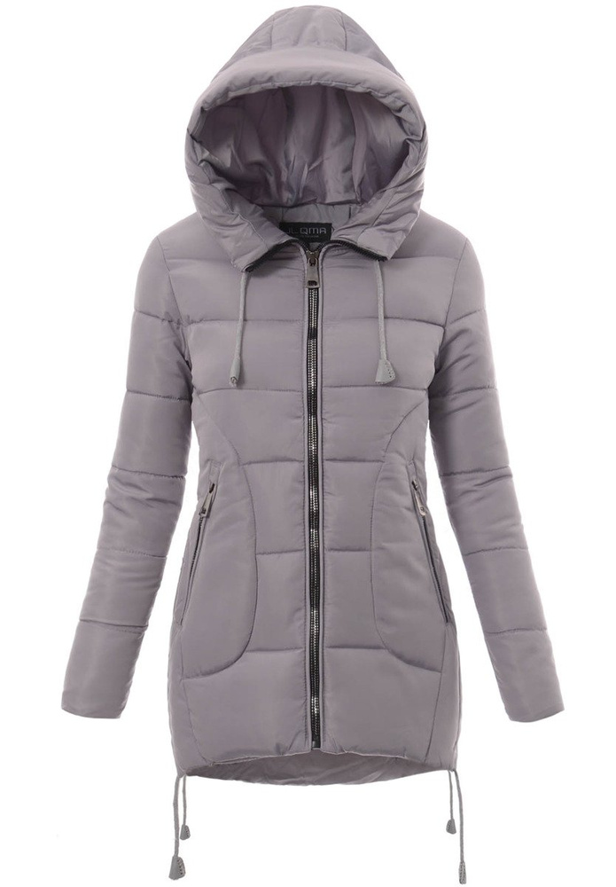 Damska Zimowa Ortalionowa Kurtka Pamela Szara