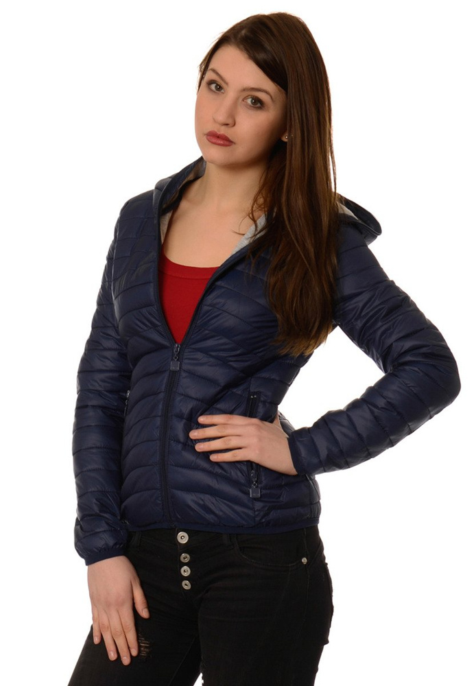 Damska Ortalionowa Jesienna Wiosenna Kurtka Granatowa