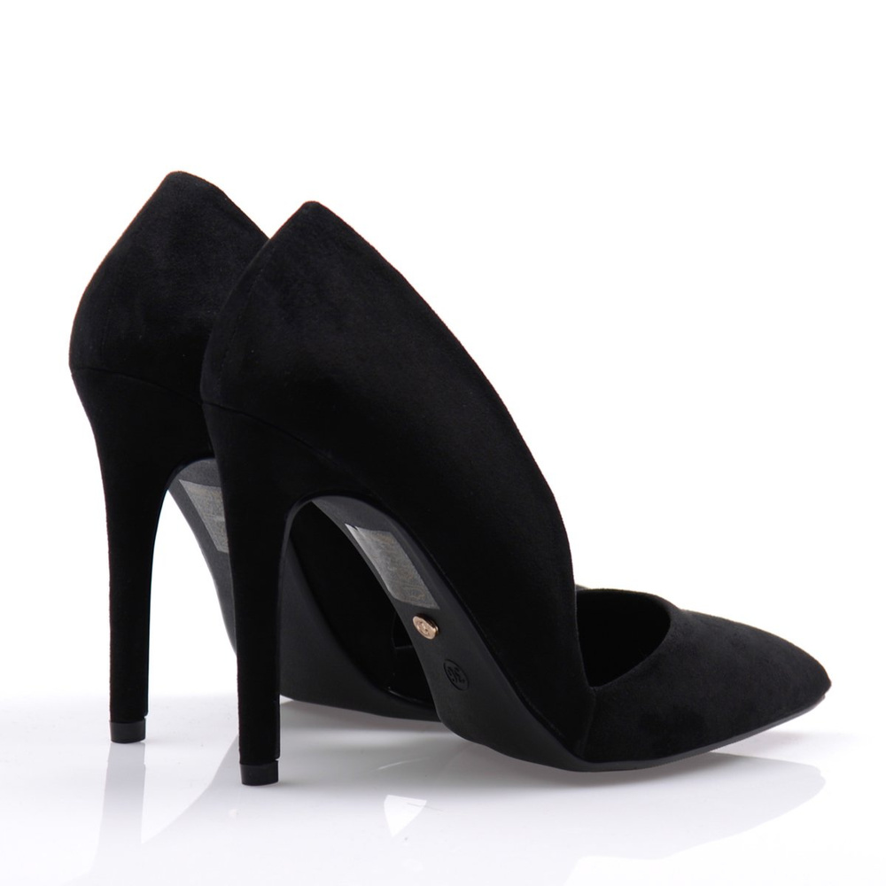 Asymetryczne Welurowe Szpilki Tola Czarne